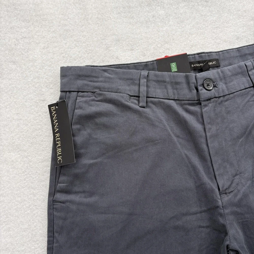 Banana Republic Chino Pants Mens 34x29 Gray Regular Fit Stretch Casual Preppy